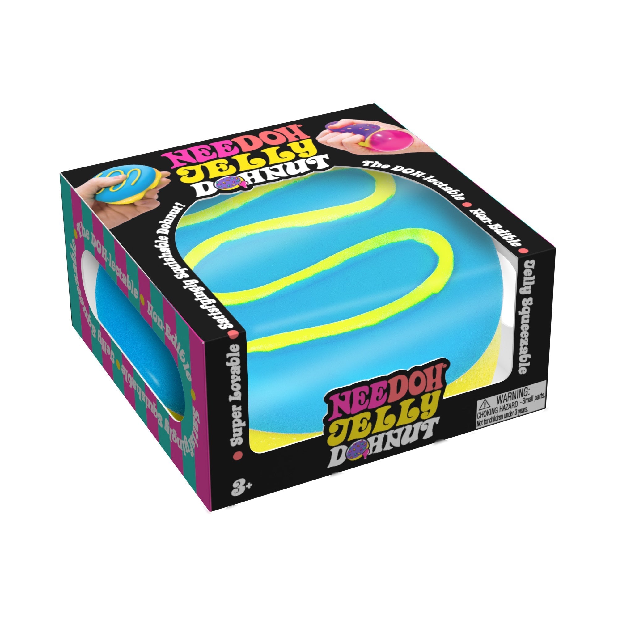Playful Geometric Jelly Dohnut NeeDoh | Signature Seaside Lane - Fun Food Fidget Cookie Squishable Toy - Surprise Me! (Random Style)