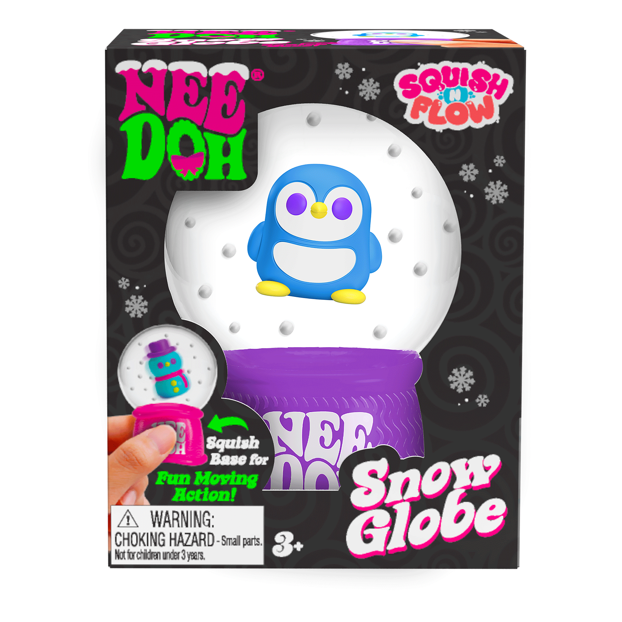 Ice-Cube Texture NeeDoh Squish N Flow Snow Globe | Signature Moonlit Lane - Nice Cubes Clear Satisfying Crunch Stress Toy - Default Title