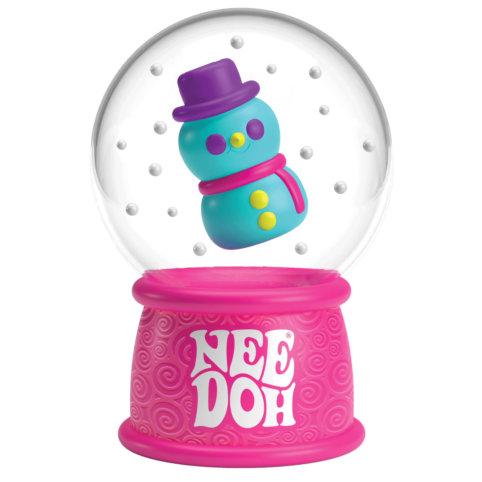 Ice-Cube Texture NeeDoh Squish N Flow Snow Globe | Signature Moonlit Lane - Nice Cubes Clear Satisfying Crunch Stress Toy Detail