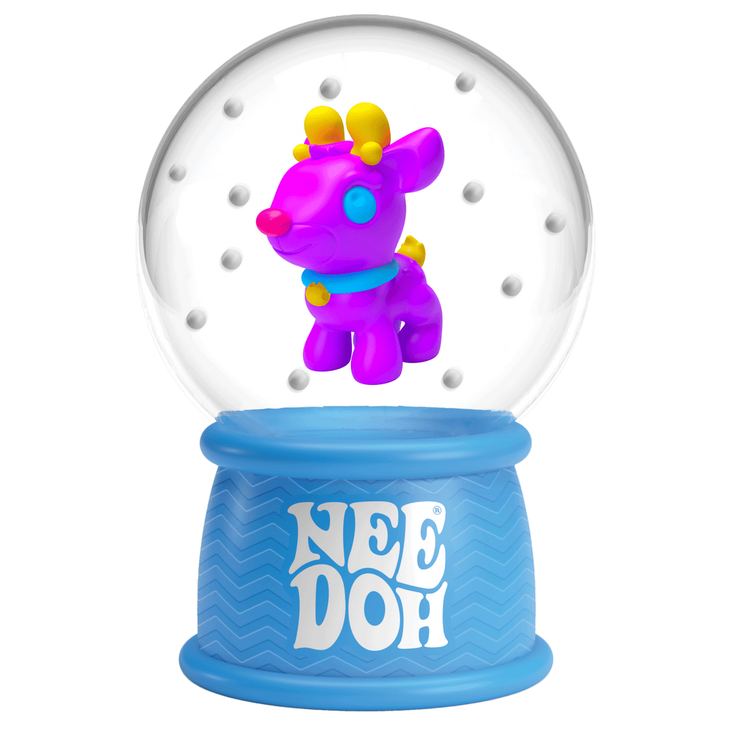 Ice-Cube Texture NeeDoh Squish N Flow Snow Globe | Signature Moonlit Lane - Nice Cubes Clear Satisfying Crunch Stress Toy Detail