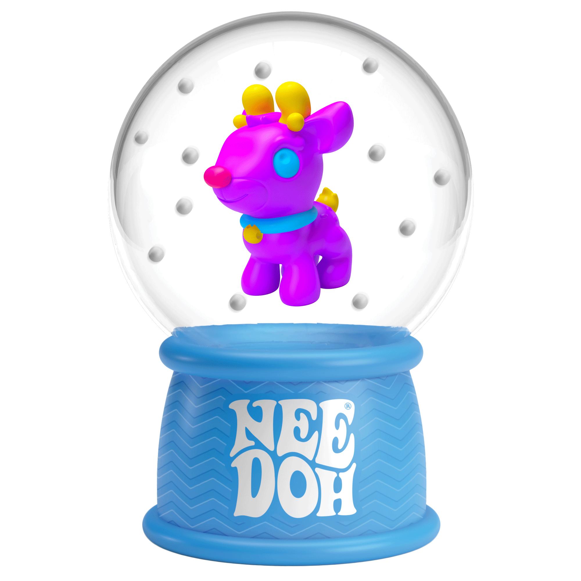 Ice-Cube Texture NeeDoh Squish N Flow Snow Globe | Signature Moonlit Lane - Nice Cubes Clear Satisfying Crunch Stress Toy Detail