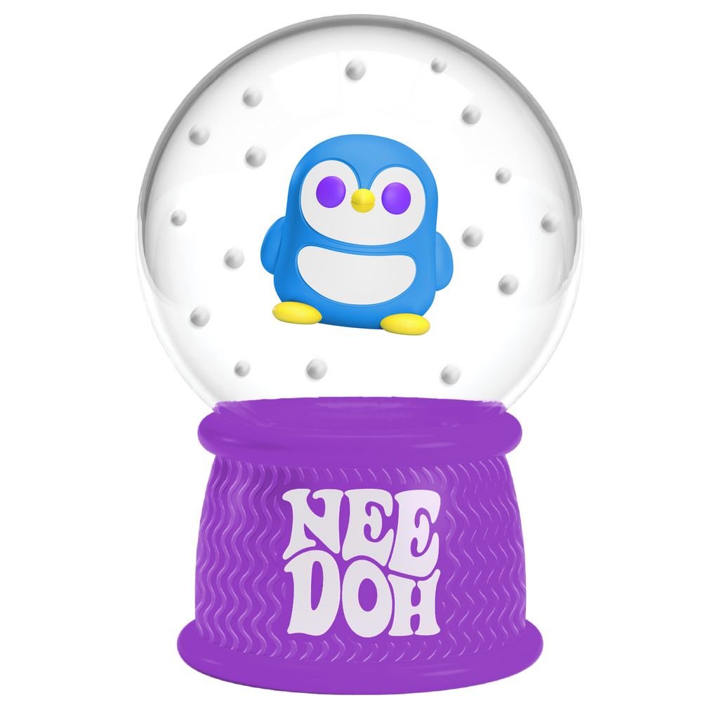 Ice-Cube Texture NeeDoh Squish N Flow Snow Globe | Signature Moonlit Lane - Nice Cubes Clear Satisfying Crunch Stress Toy Detail