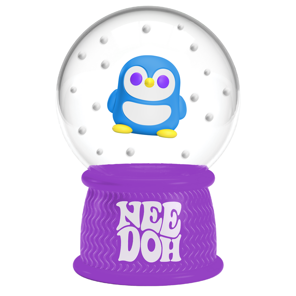 Ice-Cube Texture NeeDoh Squish N Flow Snow Globe | Signature Moonlit Lane - Nice Cubes Clear Satisfying Crunch Stress Toy Detail