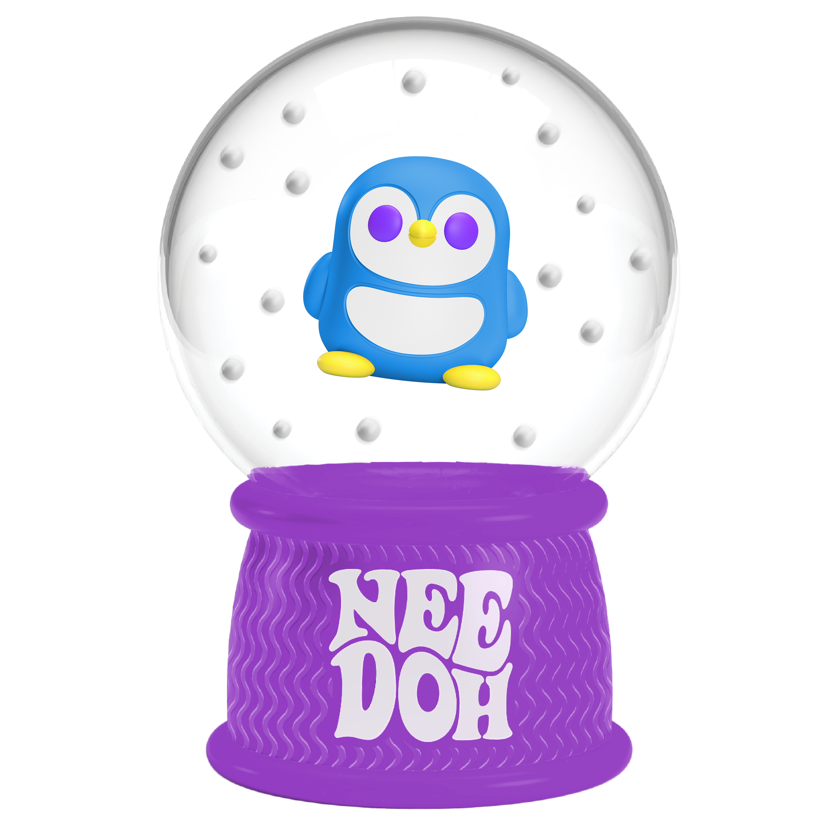 Ice-Cube Texture NeeDoh Squish N Flow Snow Globe | Signature Moonlit Lane - Nice Cubes Clear Satisfying Crunch Stress Toy Detail