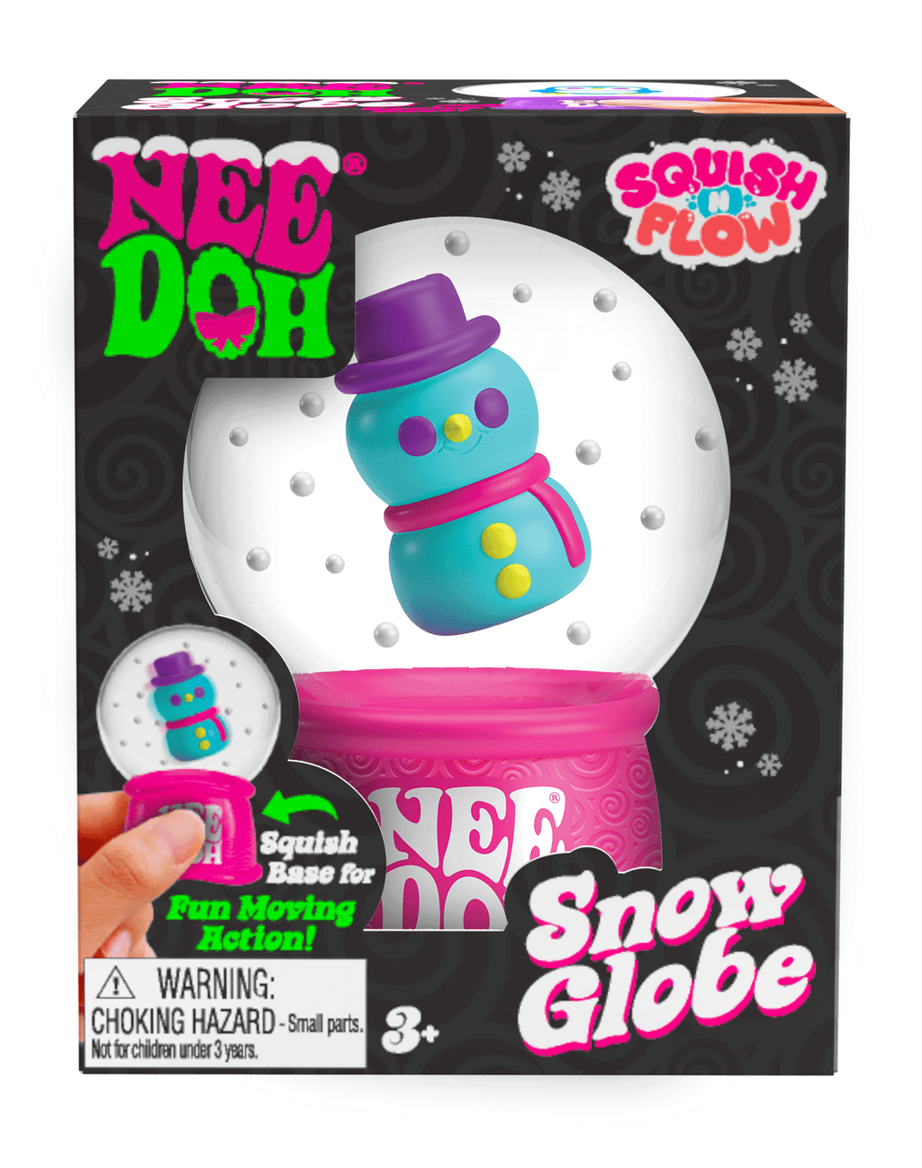 Ice-Cube Texture NeeDoh Squish N Flow Snow Globe | Signature Moonlit Lane - Nice Cubes Clear Satisfying Crunch Stress Toy Detail