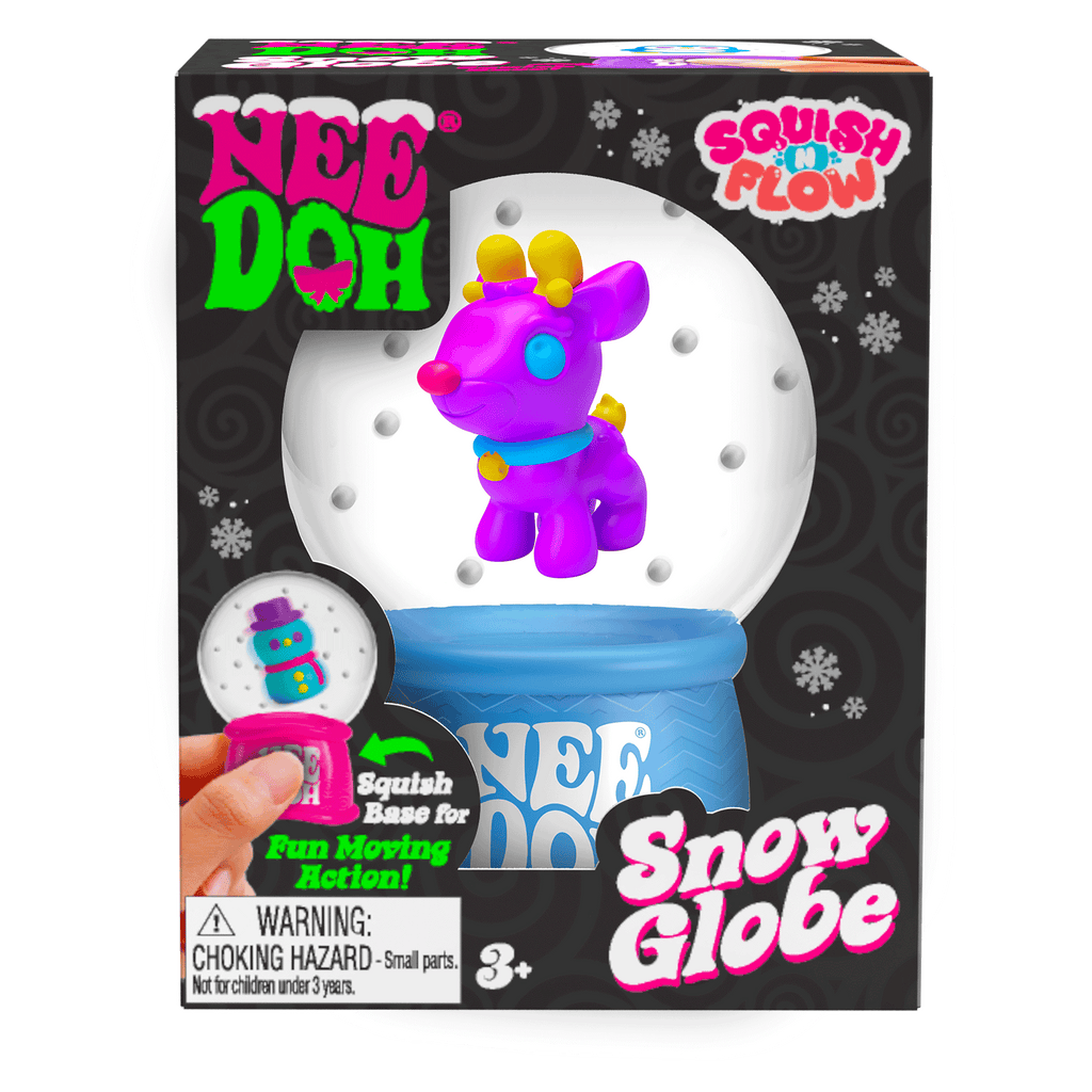 Ice-Cube Texture NeeDoh Squish N Flow Snow Globe | Signature Moonlit Lane - Nice Cubes Clear Satisfying Crunch Stress Toy Detail